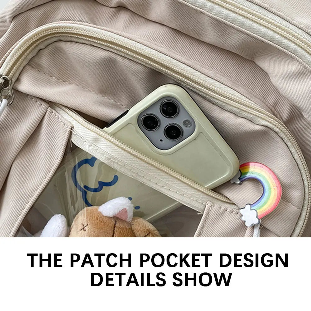 Lightweight Backpack For Student Multipurpose Waterproof Travel Bag For Books Pencil Case Water Bottle