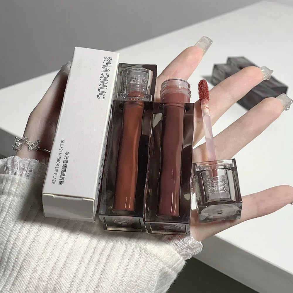 Moisturizing Mirror Lip Glaze Waterproof Sweatproof Long Lasting Lip Gloss Non-stick Cup Easy To Apply Liquid Lipstick Cosmetics