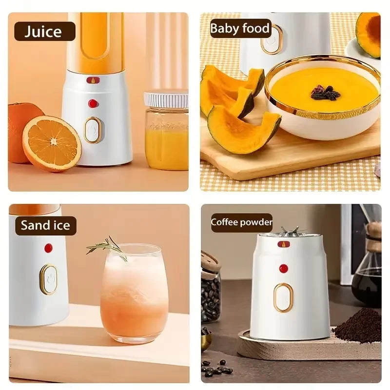 450ML Portable Electric Blender 40W USB Rechargeable Cordless Juicer High Powerful Juicer Cup For Smoothie Milkshake Juice Food