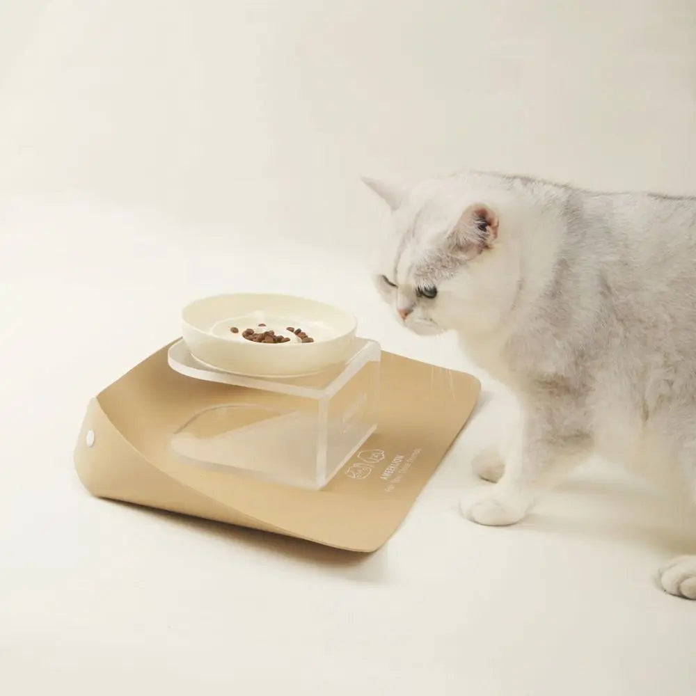 Easy To Clean PU Leather Pet Anti Spill Placemat Waterproof Anti Slip Cat Bowl Mat Oil Resistant Dog Food Pad Kitten