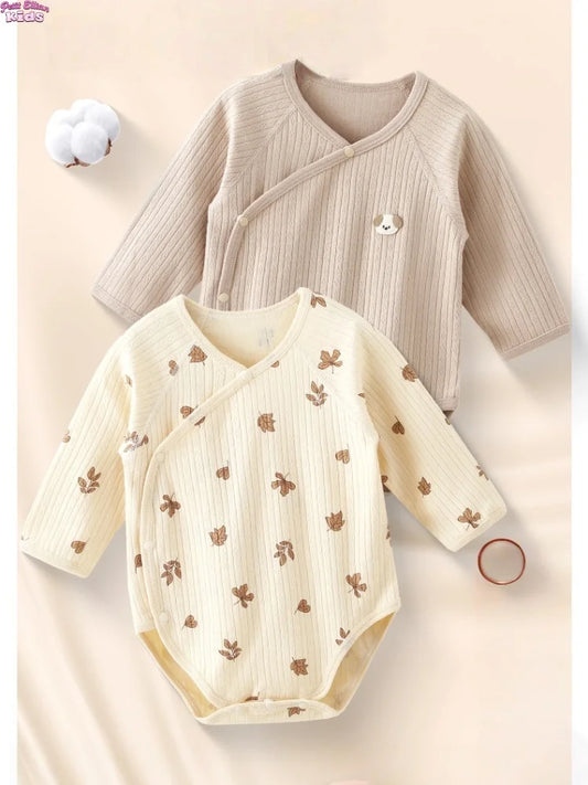 Newborn Infant Girls Clothes Cotton Double Layered Belly Guard Triangle Romper 0-2Y Baby Clothes Boy Comfy Daily Bodysuit