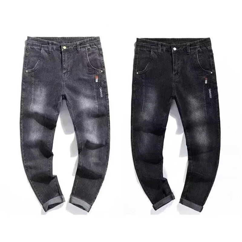 Spring Autumn Men Daily Versatile Denim Pants Male Wear-resistant Retro Wash Denim Trousers New High Quality Brand Casual Jeans