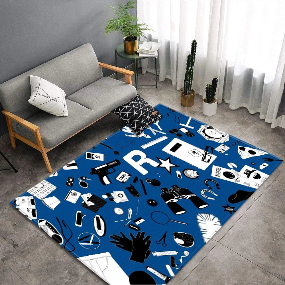 Cartoon Game Console Carpet for Living Room Video Game Children Player Area Rug Soft Anti-slip Bedroom Entrance Floor Mat