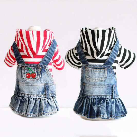 Denim Skirt for Dogs and Cats, Cotton Clothes for Small Dogs, Puppy Hoodie, Skirt for Spring, Chihuahua, Yorkie Outfit
