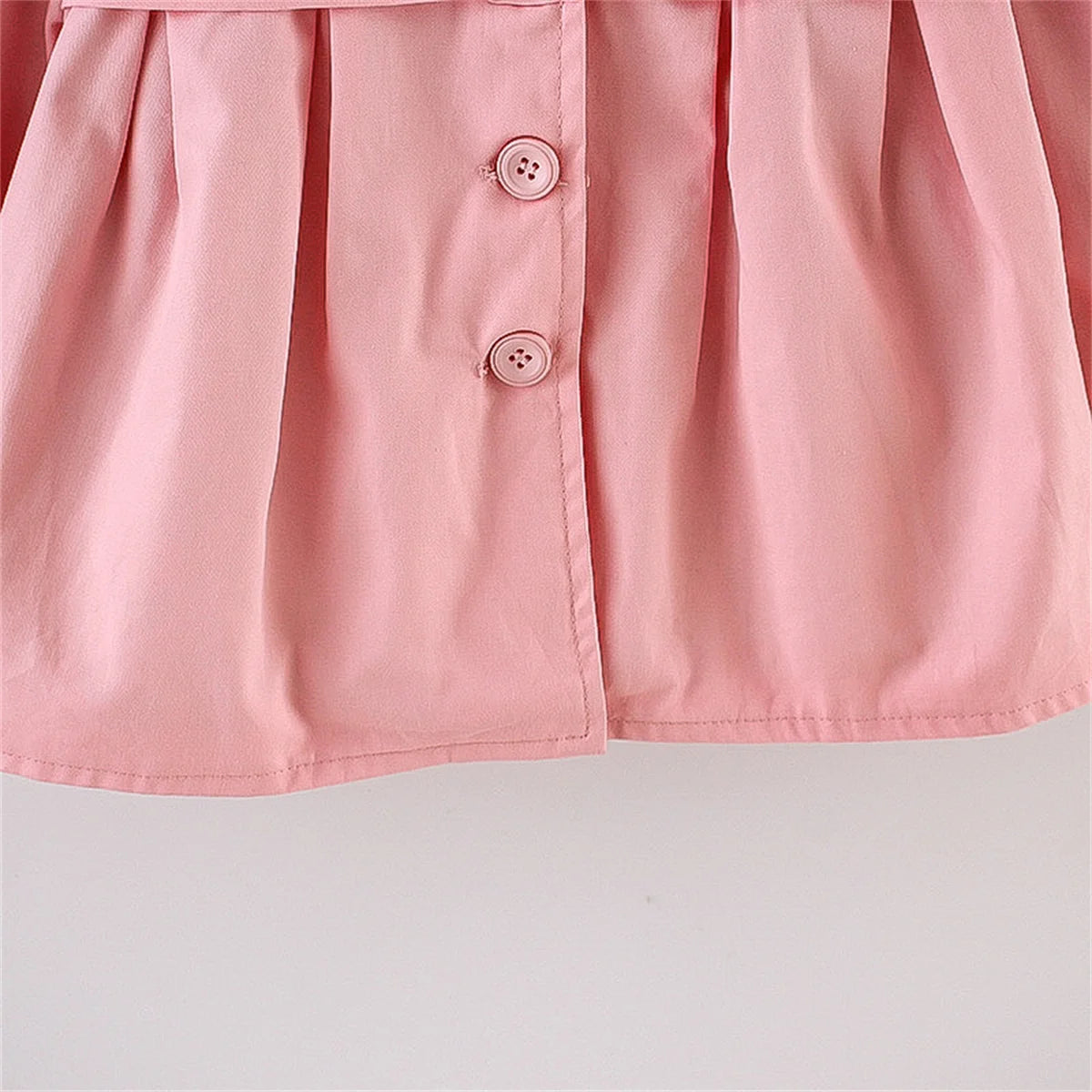Girls' Long Sleeved Windbreaker Spring And Autumn Solid Blue Cat Single Breasted Korean Edition Daily Sweet Long Sleeved Coat
