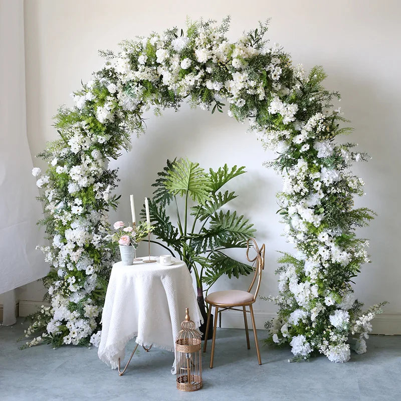 Wedding arch floral arrangement, welcome photography backdrop, flower stand, flower arrangement, venue artificial flowers