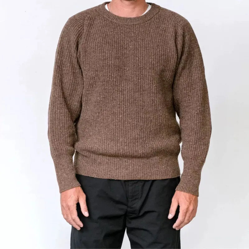 OKONKWO-Shoulder Sleeve Hooded Wool Sweater Warm Thick Solid Color Long Sleeve Knitted Thread Clothes Winter Outdoor Woolly Tops