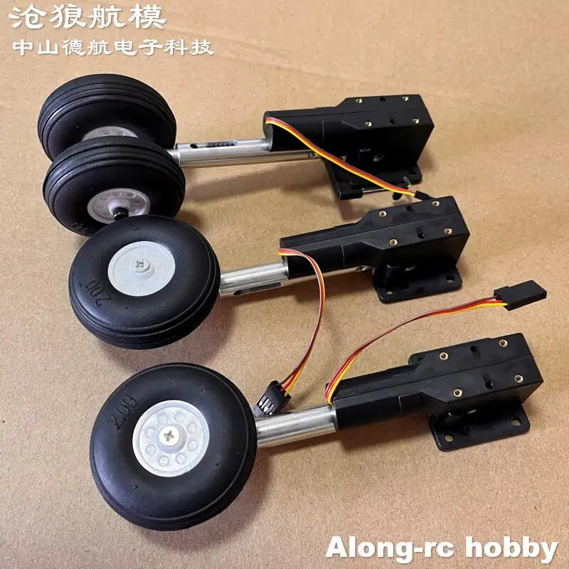 RC Plane Models Parts Height 111mm Retractable Landing Gear with PU Wheels for 2-3.5kg Hobby Airplane Aircraft DIY Jet Fighter