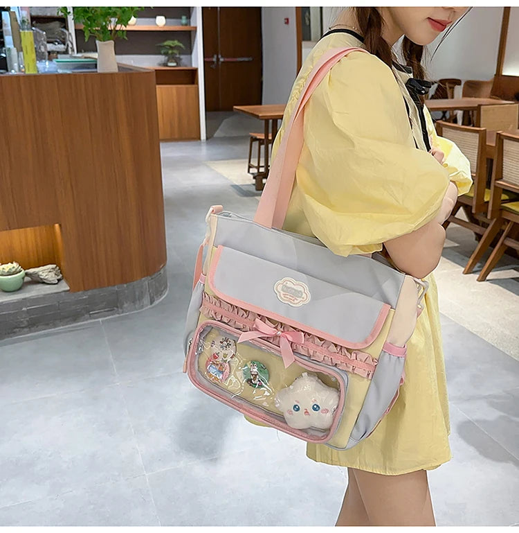 Large Capacity Children's School Bag Set for Girls Primary And Middle School Double Shoulder Backpack Sweet College Style