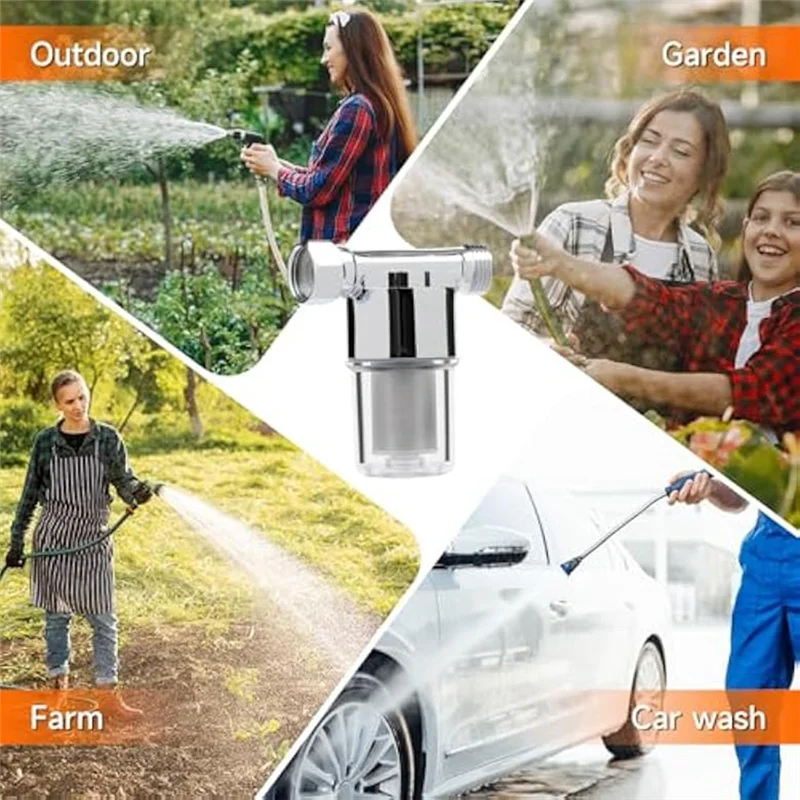 ABKW-Sediment Water Filter 40 Micron For Washing Machines, Showers, Gardens, Well Water Sand Trap Particle