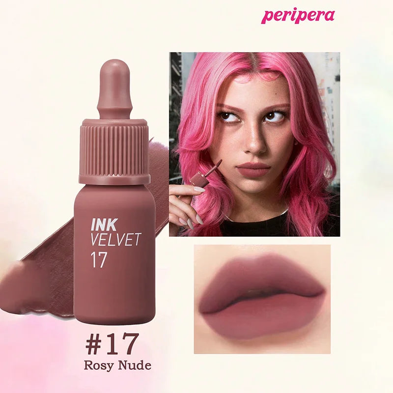 K-beauty Ink Velvet Lipstick high-pigment and long-wearing, weightless, gluten-free, paraben-free, velvet-matte, long-lasting