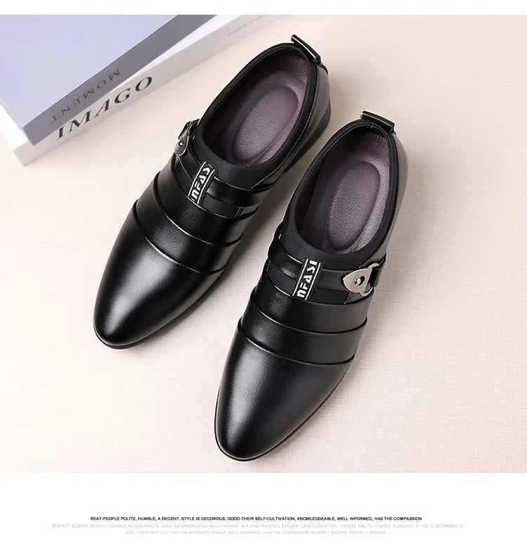 Men Dress Shoes Slip on Formal Suit Wedding Shoes for Male  Wedding Office Work Shoes Slip on Loafers Elegant Man Dress Shoes