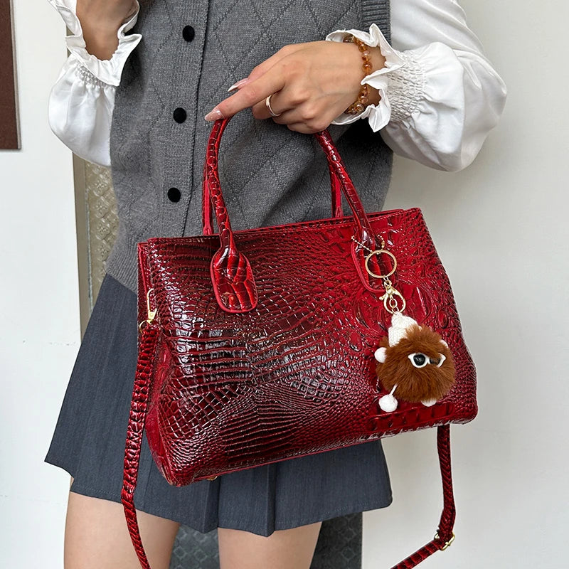 Ladies Quality Leather Shoulder Bags for Women 2026 Luxury Designer Handbags Classic Female Commute Fashion Large Capacity Tote
