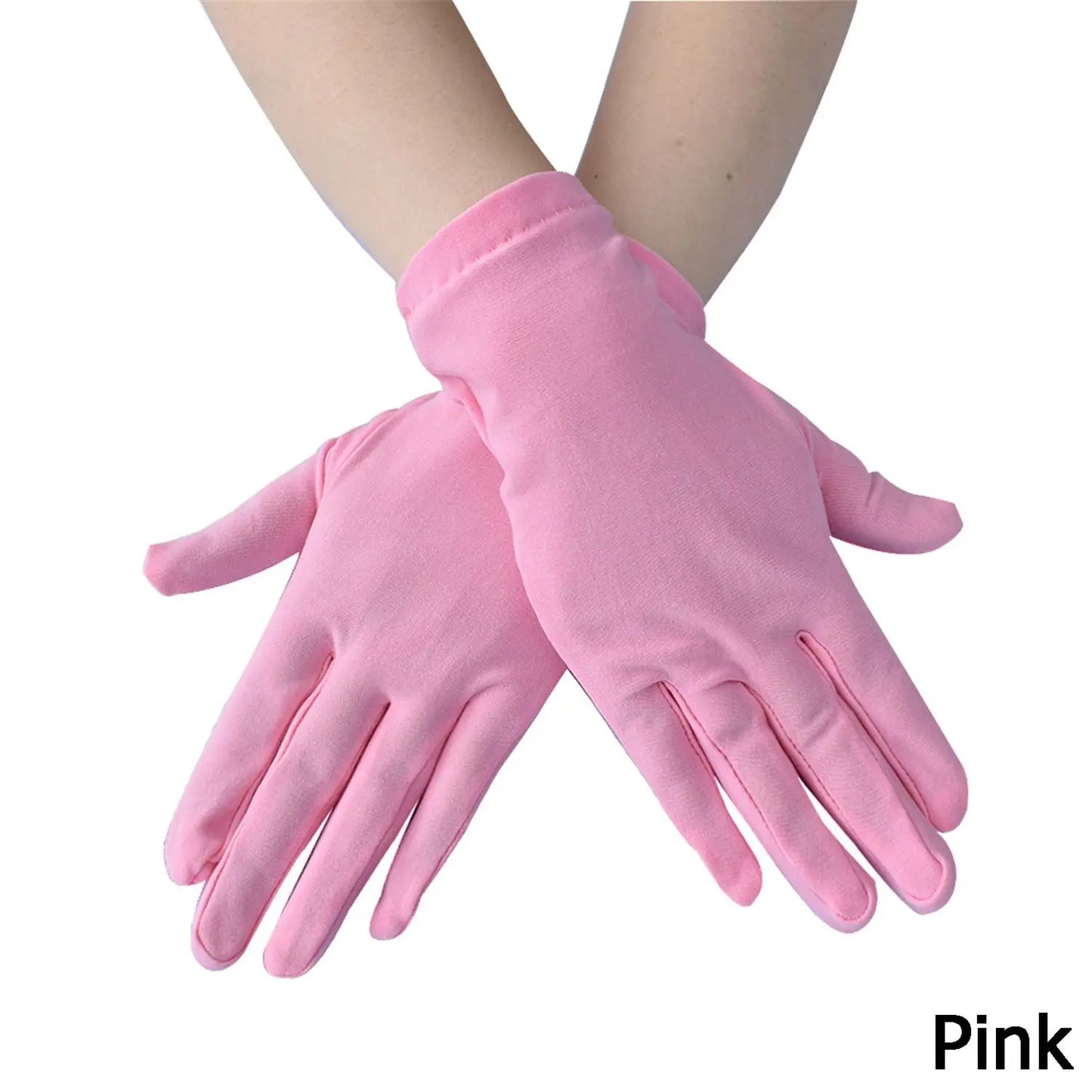 Woman Gloves Work Gloves Milk Silk  Gloves Solid Color Non-Slip Household Gloves Breathable Serving Waiters Mittens