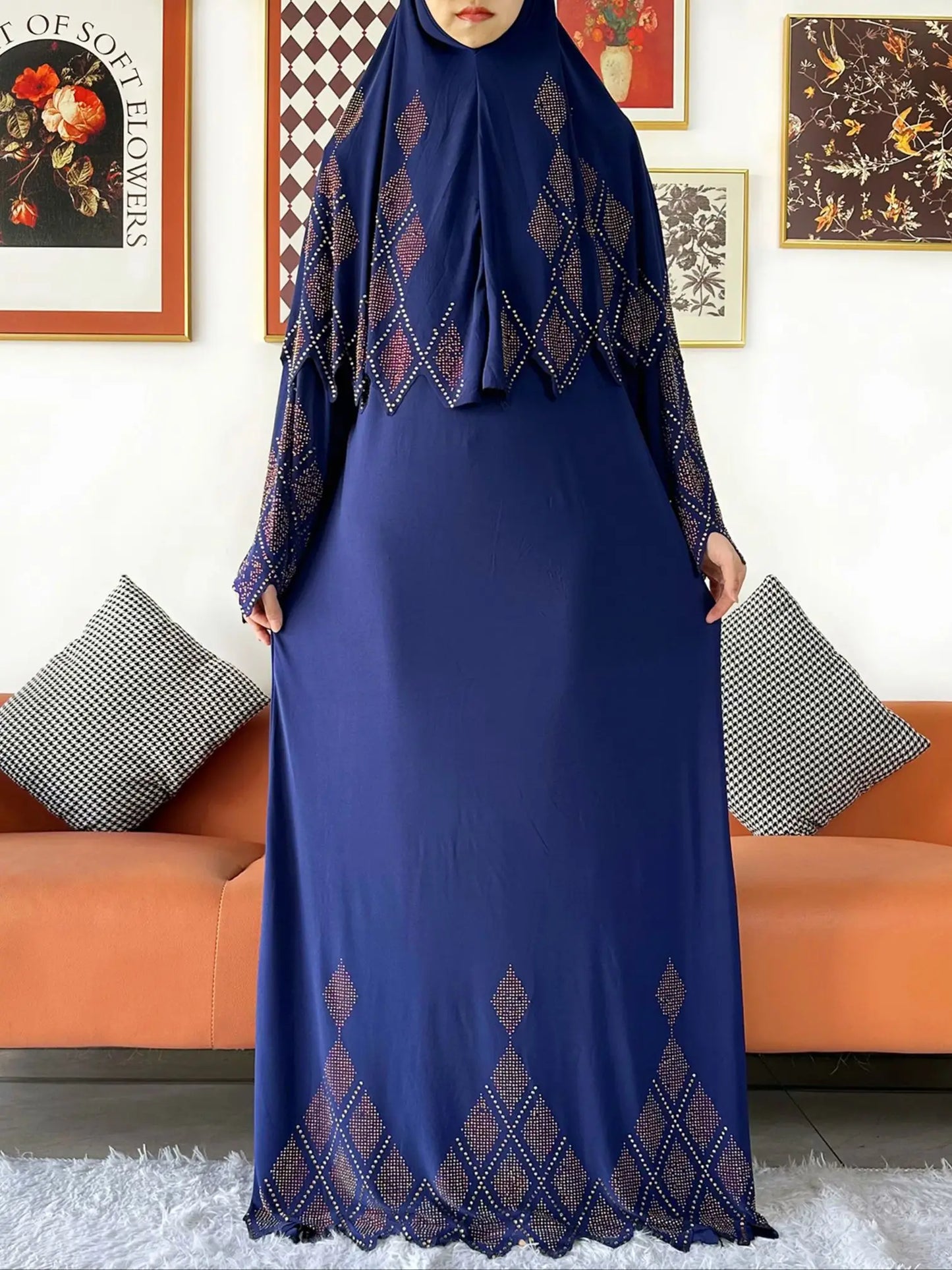 2025 Islamic Women's Hijab Scarf Long Dress Sets Prayer Garment Set Long Khimar Dress And Hijab Combo for Ramadan Daily Wear