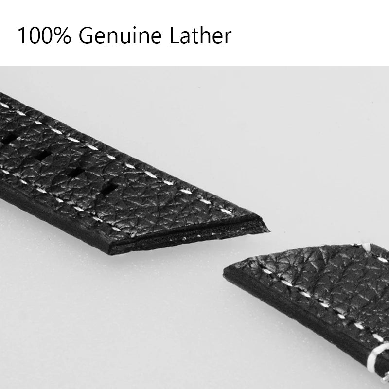 Genuin Leather Watchband For Huawei Samsung Watch Strap 18mm 24mm 22mm Women Men Black Brown Soft Cowhide Bracelet
