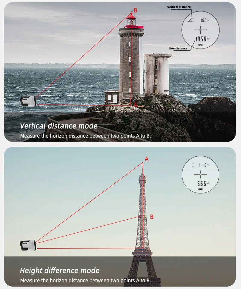 Rechargeable 1200m 650m with Slope Adjusted Flag-Lock Vibration Laser Distance Meter Telescope Golf Laser Rangefinder