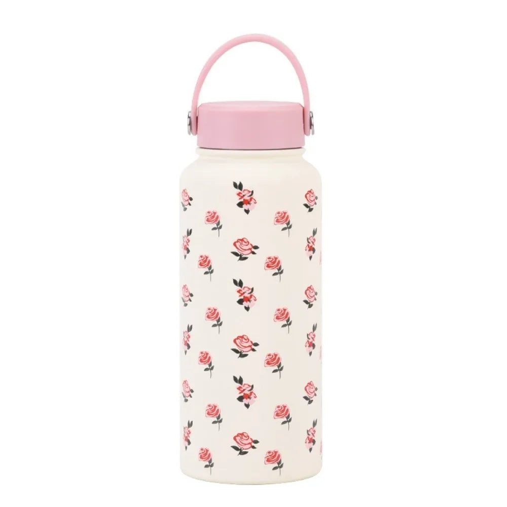 Gift INS Insulated Water Bottle Portable 1L Outdoor Insulated Mug Stainless Steel Leak-proof Thermal Water Bottle Office