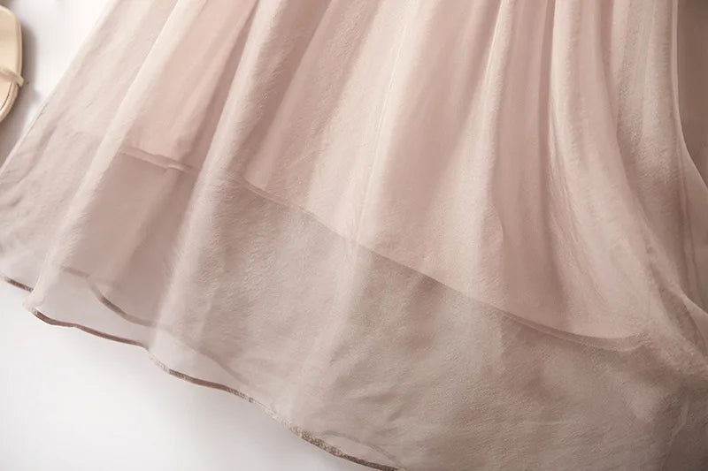 100% Silk Dress New Fashion Summer Dresses For Women 2024 High Quality Casual Dress Women Elegant Midi Dress Vestido Feminino Lq