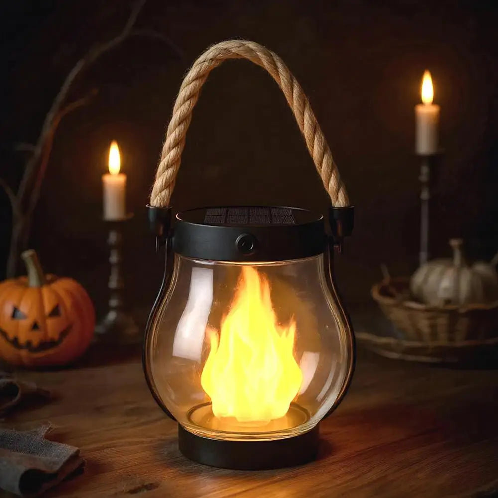 Garden Solar Lanterns Solar Lanterns Outdoor Waterproof Lighting Flickering Flame Design USB Charging Ornament for Tree Branches