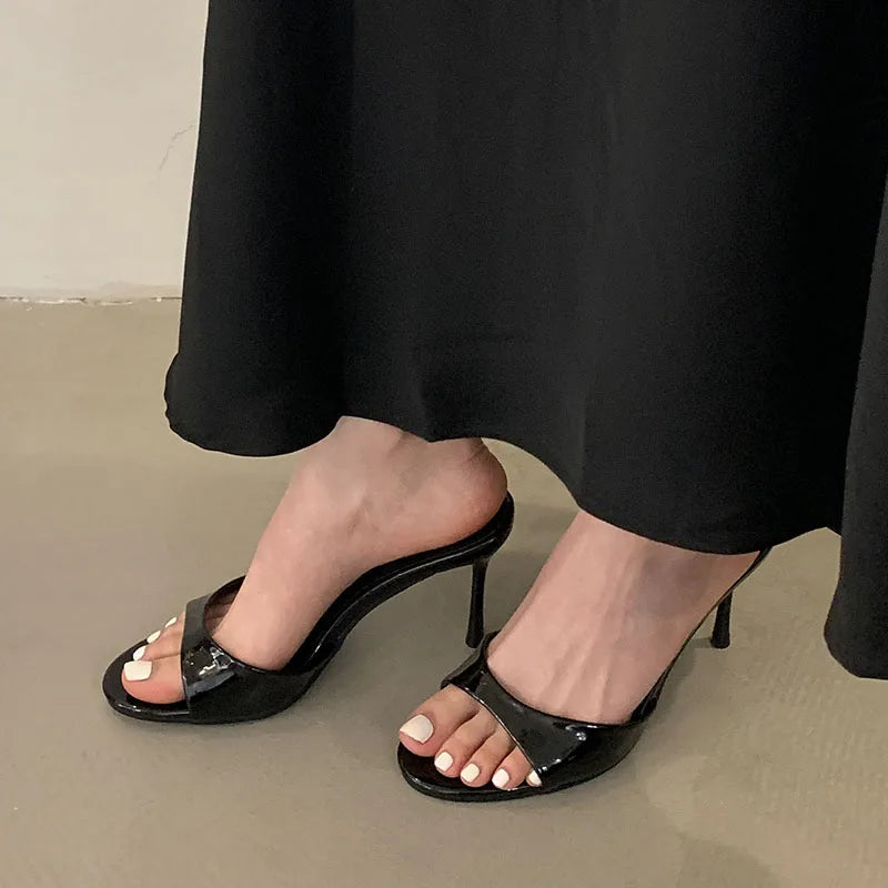 2025 New Slip On Women Stiletto Heels Shoes Female Slides Footwear Luxury Fashion Round Toe Ladies High Heels Pumps Shoes