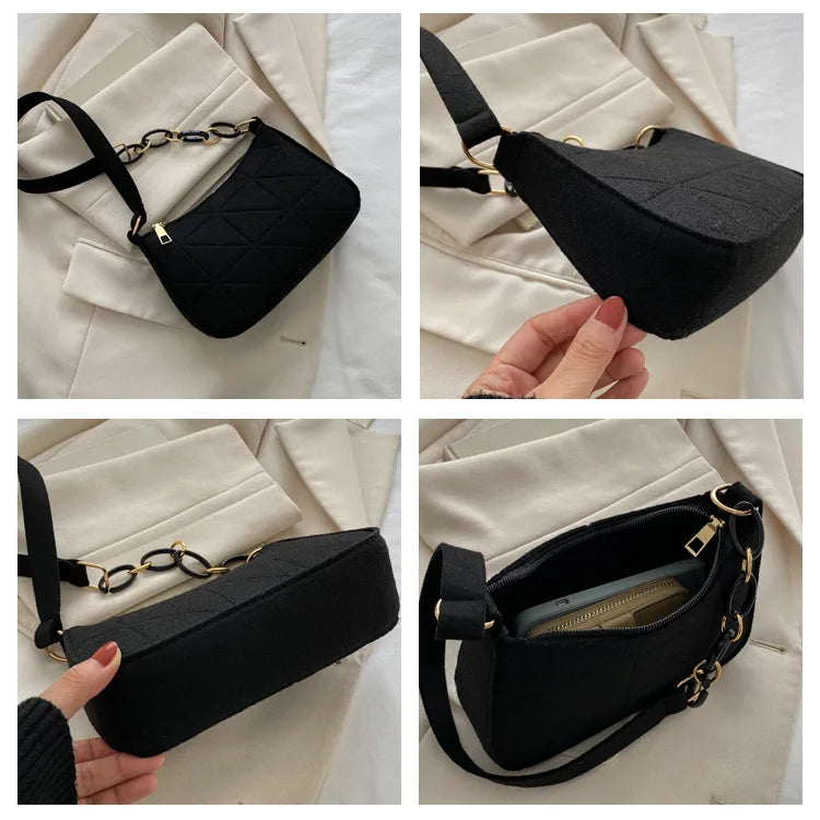 Women Small Square Bag Сумка Женская Simple and Versatile Casual Handbag Fashion Popular Felt One Shoulder Messenger Bags Purse