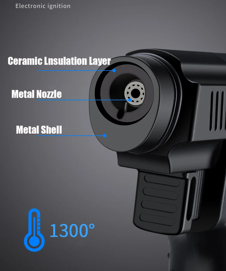 Large Capacity Airbrush Gas Lighter Windproof BBQ Kitchen Cooking Jet Torch Turbo Lighter Jewelry Metal Welding Gift Lighter