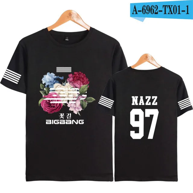 BIGBANG T Shirt Kpop G DRAGON T.O.P T Shirt Women Men Summer Short Sleeve Tee Korean Popular Fashion Gdragon Clothes For Fans