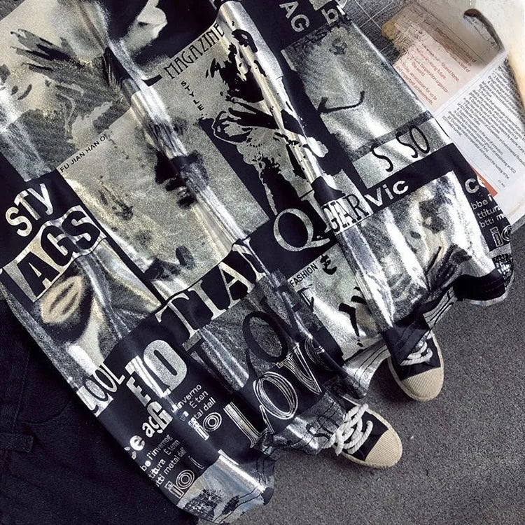 Summer New Style Cec Women's Oversized Loose Short Sleeve T-Shirt Harajuku Style Street Fashion round Neck Mid-Length Top