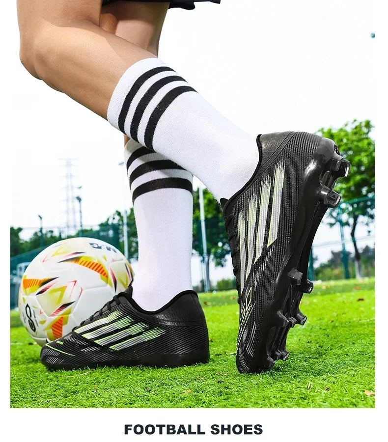 Adult Football Shoes Lightweight Wear-resistant Soccer Boots Anti-slip Outdoor Turf Training Sports for Men Youth Daily Match