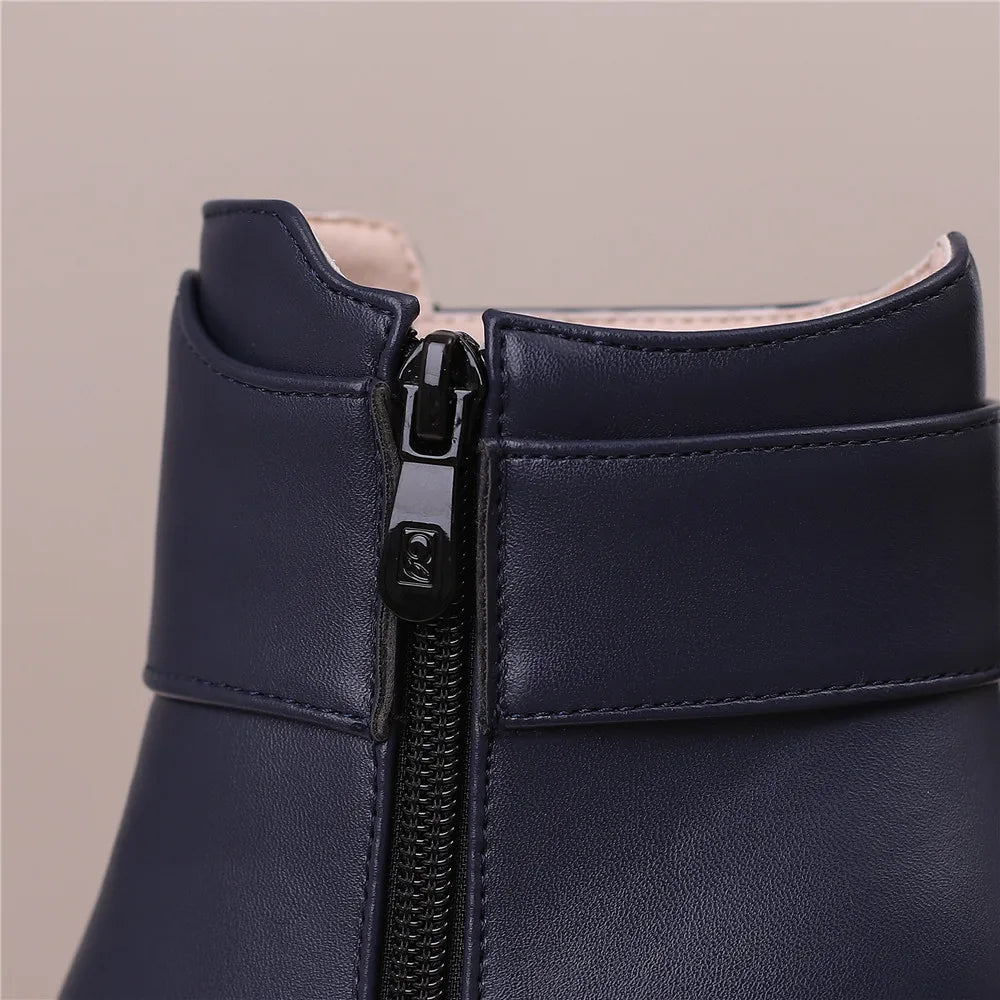 Women Shoes Fashion Short Boots Autumn Winter Sexy Platform Ankle Boots For Women Black Red Yellow White Lady Shoes Large 34-46