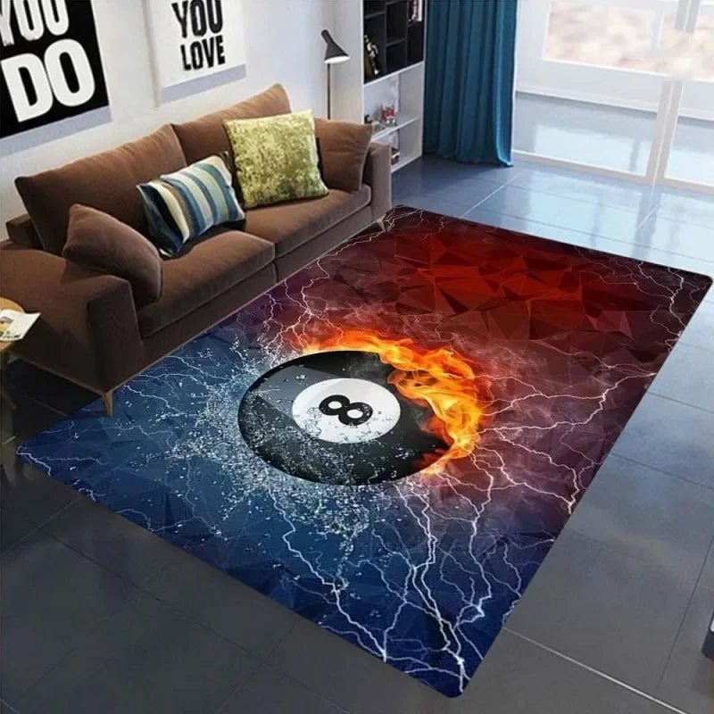 Carpet Simple Black 8 Area Rugs Bedroom Carpet Bearbrick Billiards Black 8 Pool Table Mat Dirt Resistant Carpet Floor Mat