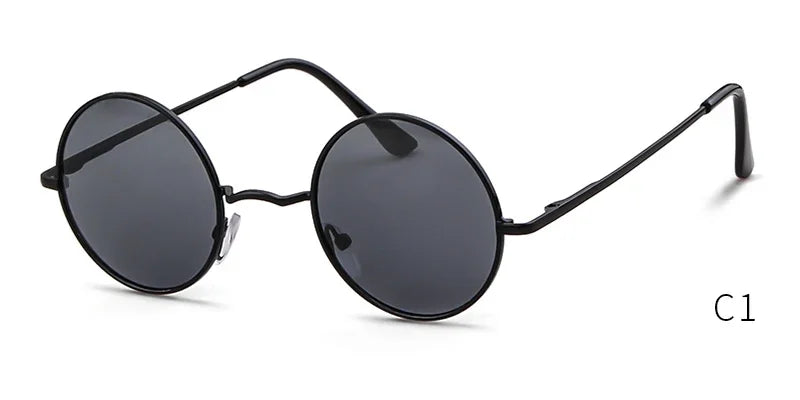 Trendy Round Polarized Sunglasses High Quality Brand Design Vintage Party Men Circle Small Frame Women Yellow Shades Sun Glasses