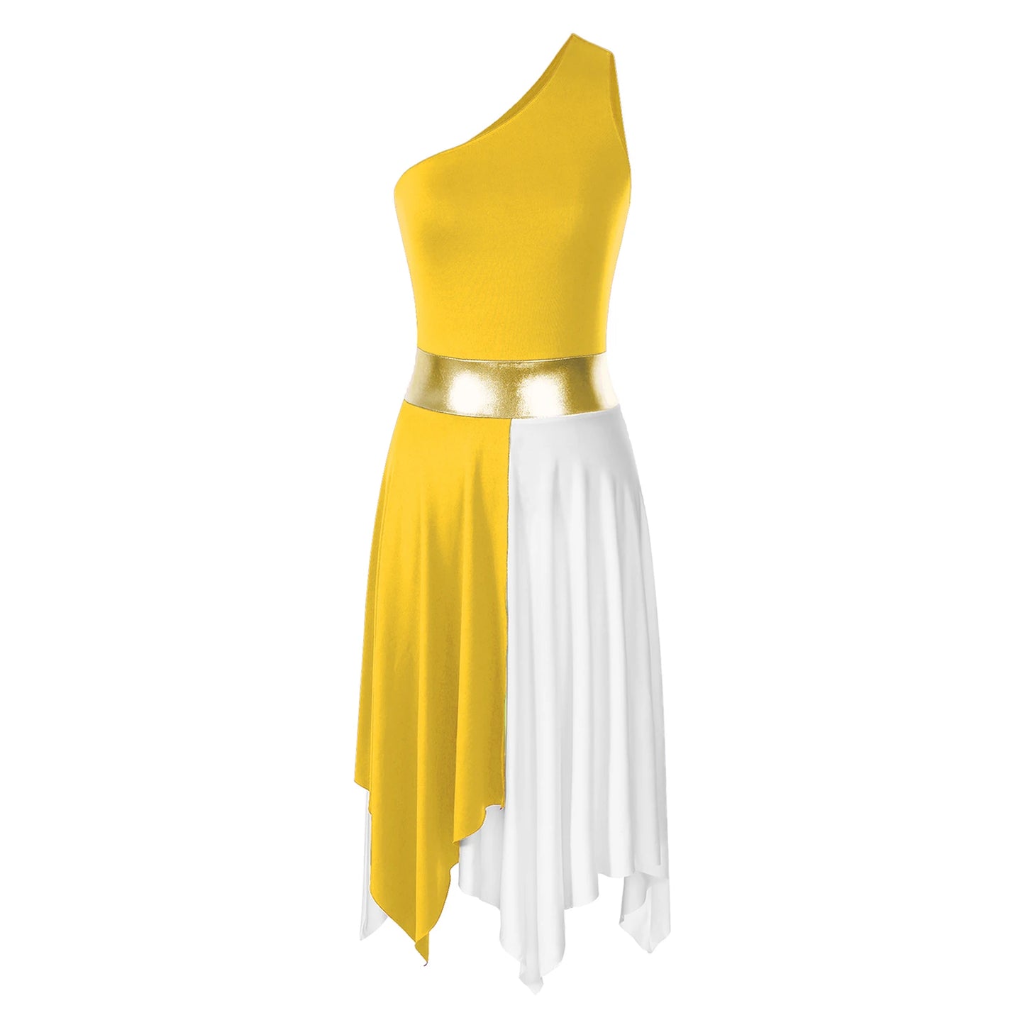 Women Ladies Lyrical Praise Dance Dress Performance Costume Modern Contemporary Celebration of Spirit Dancewear Split Long Dress