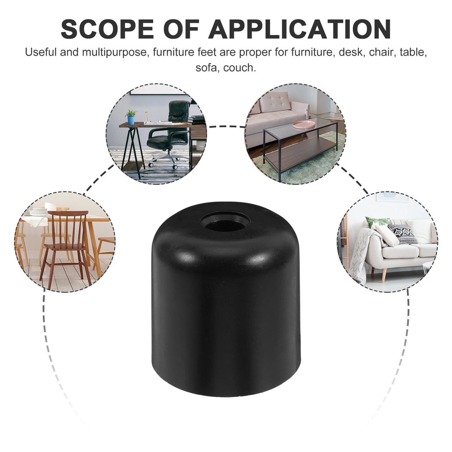 4pcs Furniture Legs 5cm Black Plastic Sofa Table Cabinet Replacement Legs for DIY Projects Stable Support Modern Design New