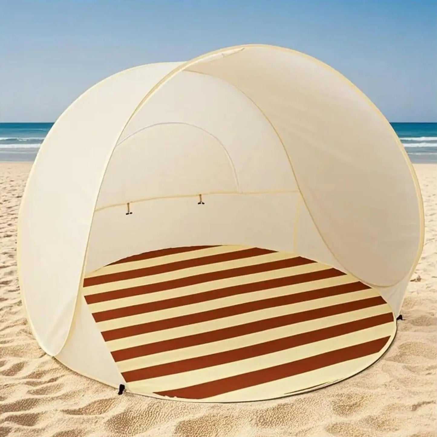 Tent for Beach 3/4 Person Easy Pop Camping Canopy Beach Shelter with Ventilating Mesh Window for Outdoor Camping Picnic Garden