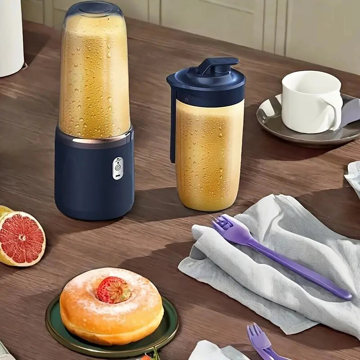 1PC portable blender, USB rechargeable personal juicer, food grade ABS plastic, multifunctional, used for smoothies and milkshak