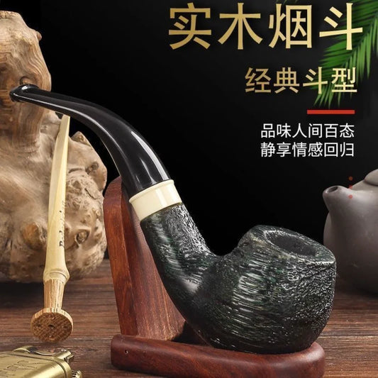 Premium Handcrafted Tobacco Pipe – Classic Briar Wood Smoking Pipe with Elegant Finish