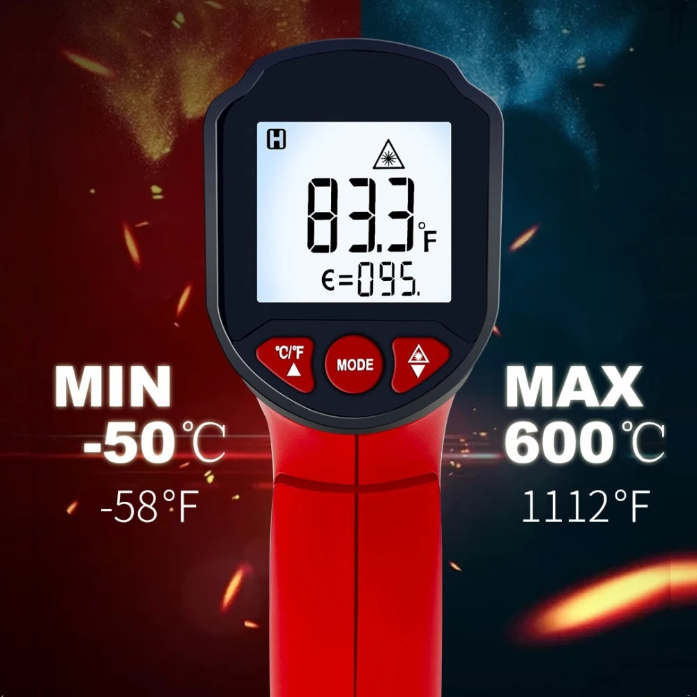TOOLTOP ET6530C -50°C-600°C Handheld Digital Thermometer Laser Backlight Display Industrial Thermometer For Kitchen Outdoor Car