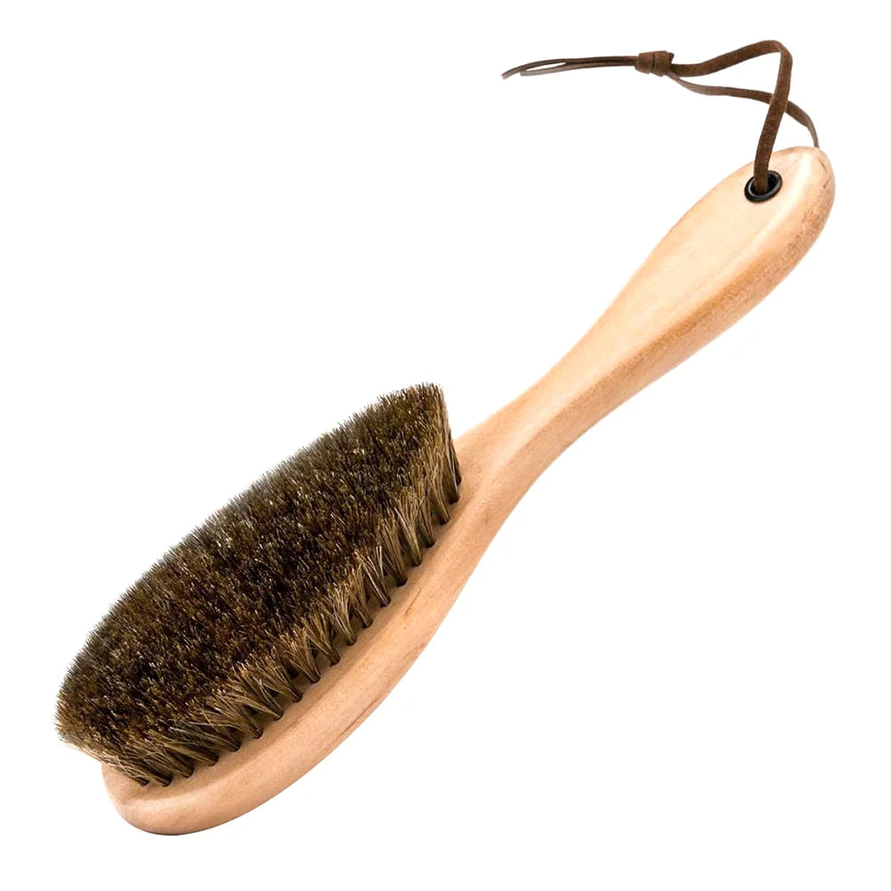 Horse Hair Brush Wooden Handle Shoe Polish Brush Soft Horsehair Laundry Cleaning Brush Tool Anti-Static Clean Cloth Clothes Care