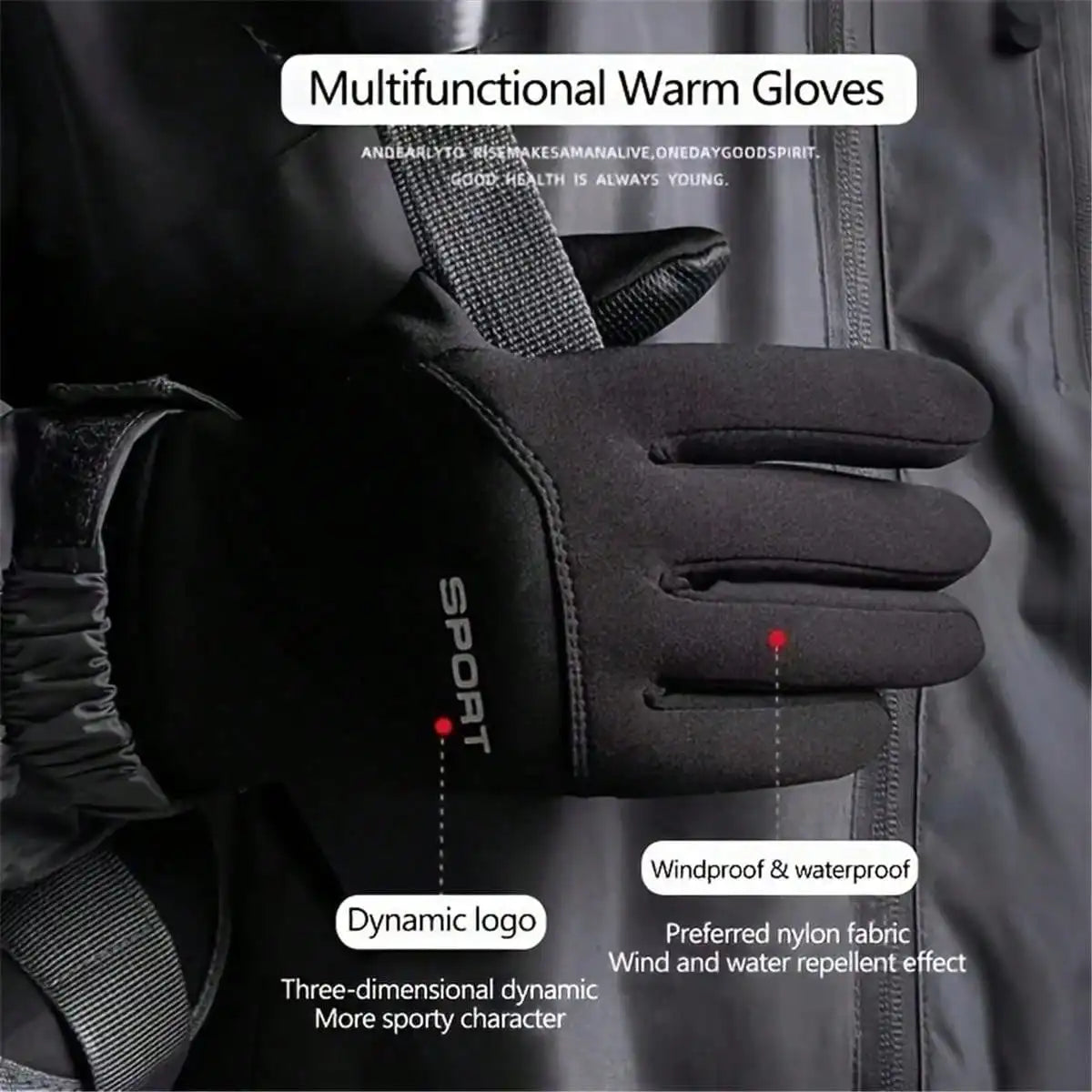Outdoor hiking and camping gloves for hand warmers, suitable for sports, cycling, skiing, and touch screen waterproof gloves