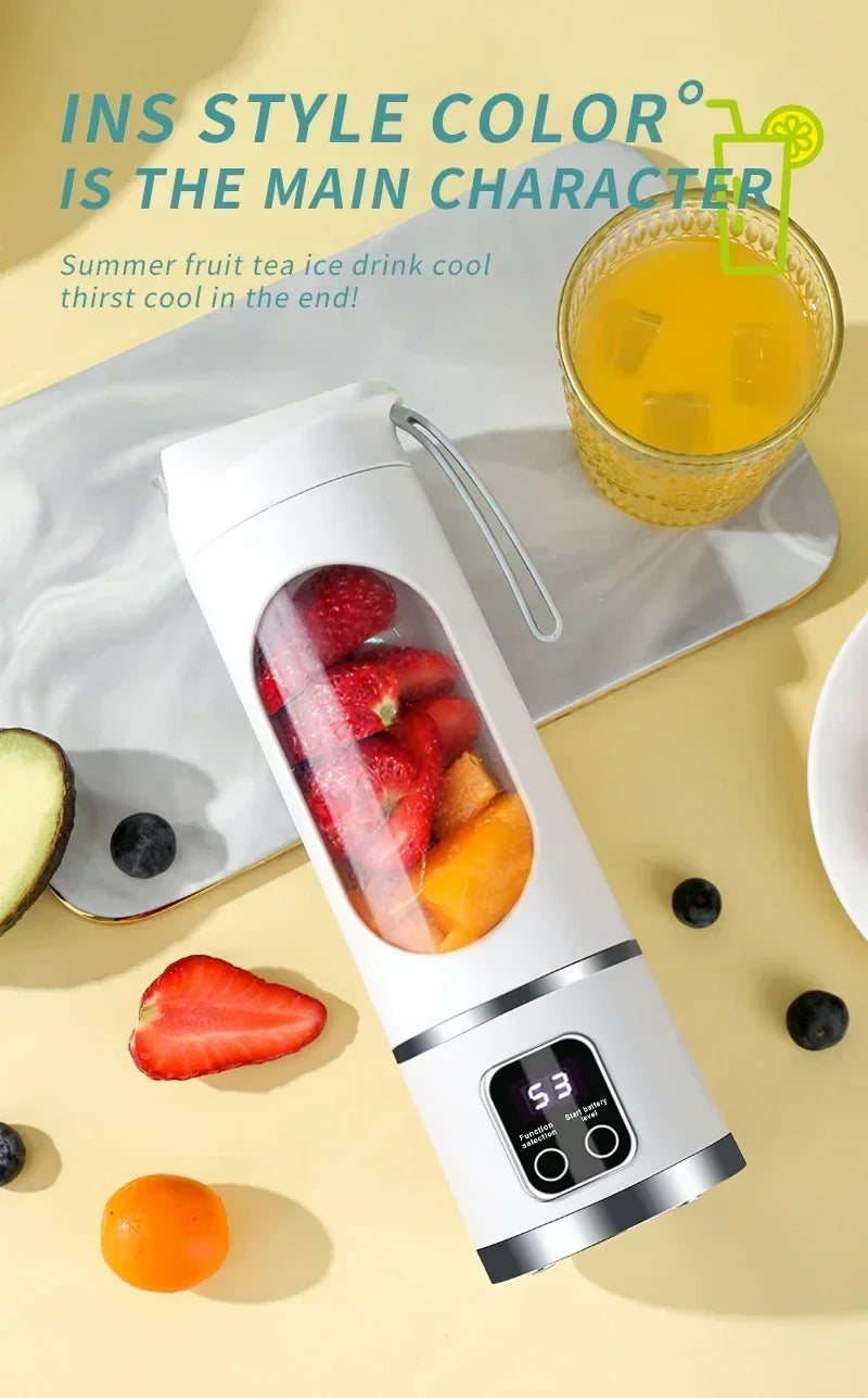 Portable Mini Electric Blender USB Rechargeable Smoothie Maker Fruit Juicer Milkshake Blender For Travel Office Outdoor Use