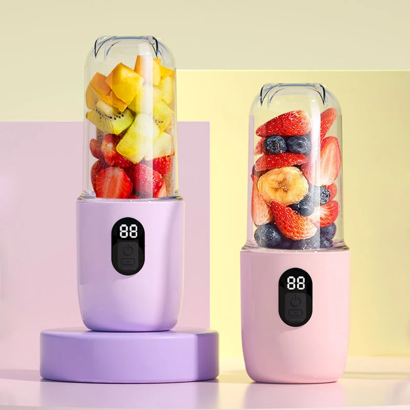 Portable Blender USB Rechargeable Cordless Mini Juicer Mixer for Smoothie Shake Protein Travel Sports Bottle Juicer Cup