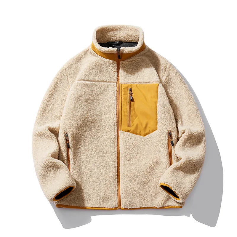 Winter Imitation Lamb Wool Jackets Men's Outdoor Sweater Cashmere Jacket Windproof Coldproof Warm and Comfortable Coats for Men