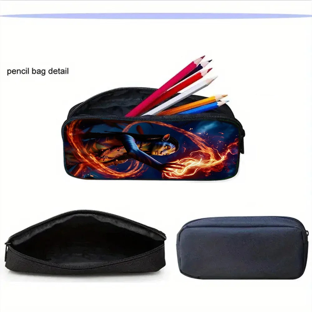 Science Fiction Movie Child School Backpack with Lunch Bags ,Pencil Bags ,School Bags for Boys Girls A-AvatarS Best Gift