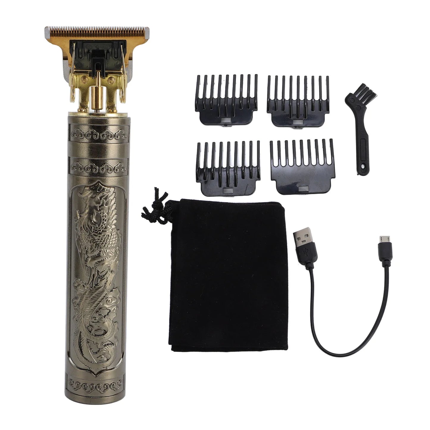 Hair Trimmer Set T Blade Smoothly Accurate Cutting Electric Hair Clipper Set with 4 Guiding Combs for Home Salon