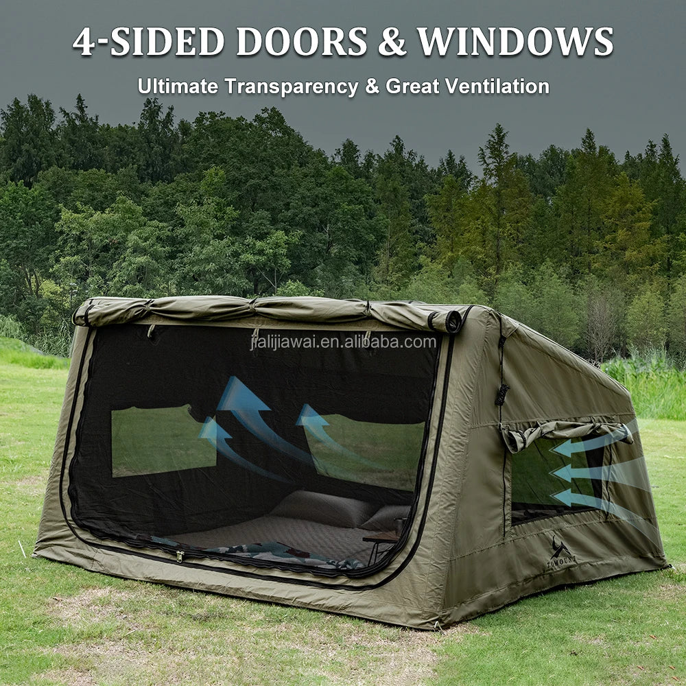 New 4.5㎡ Inflatable Tent for RV, Oversized TPU Transparent Windows Panoramic Views, Waterproof Durable Fabric Camping