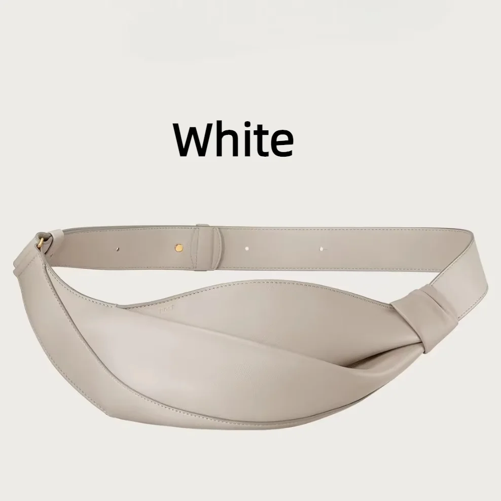 Women's fashionable light beige twist waist bag, simple belt bag, casual waist bag, suitable for daily commuting