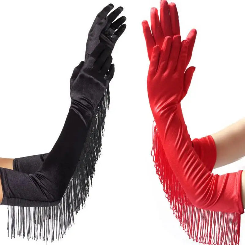 Ladies' Gloves, Long Hook-Finger Tinted Gloves, Ball Gloves, Bride's Wedding Dress Gloves, Sun-Protective Fashion Gloves C101
