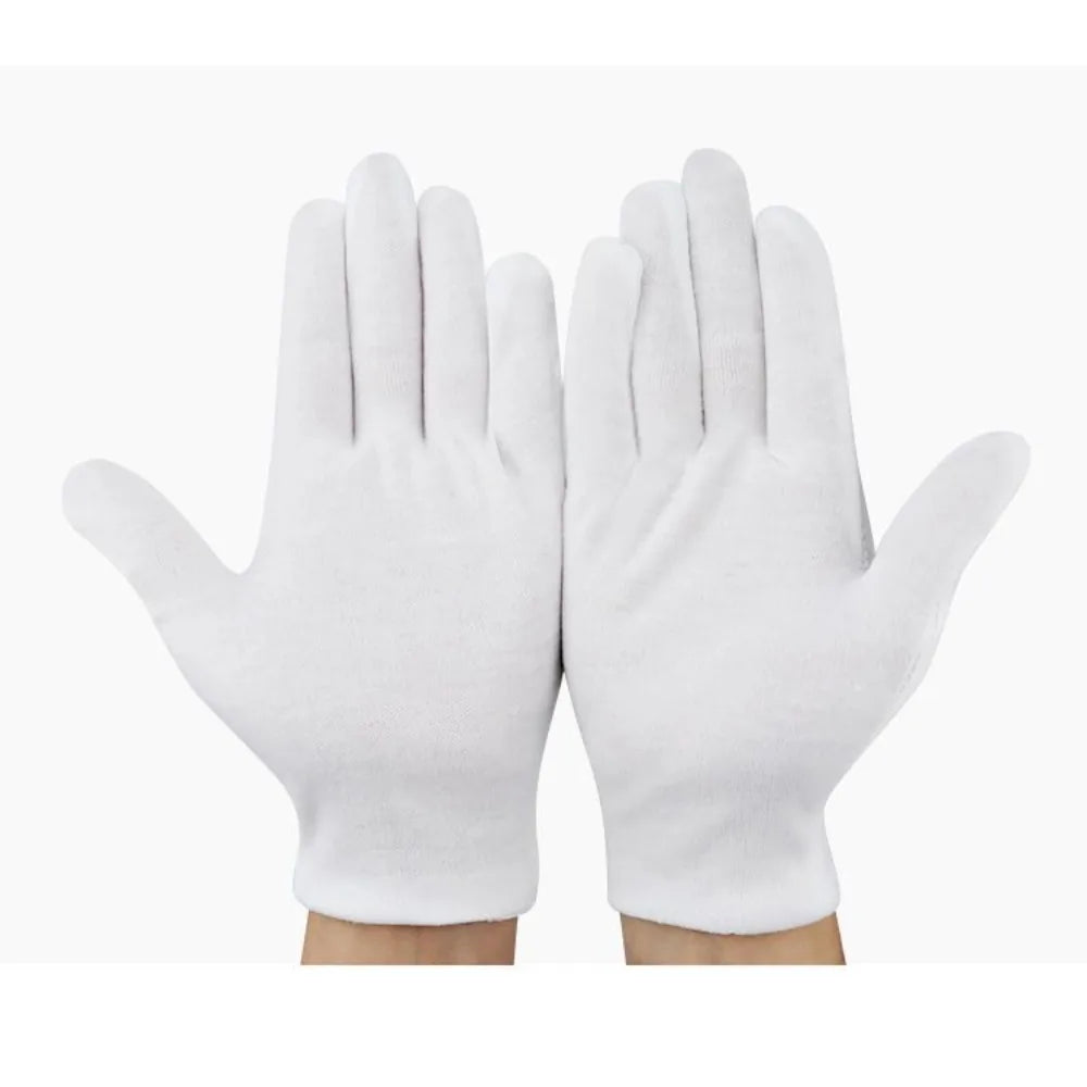 5Pair White Cotton Gloves Full Finger Men Women Waiters/drivers/Jewelry/Workers Mittens Sweat Absorption Gloves Hands Protector